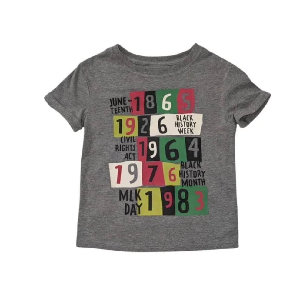 NEW Black History Month Graphic Short-Sleeve T-Shirt Soft Gray XL (14)